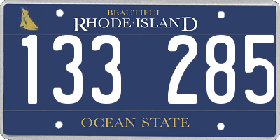 RI license plate 133285