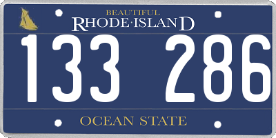 RI license plate 133286