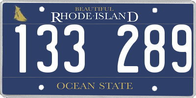 RI license plate 133289