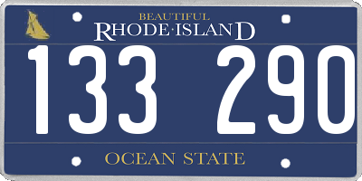 RI license plate 133290