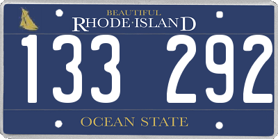 RI license plate 133292