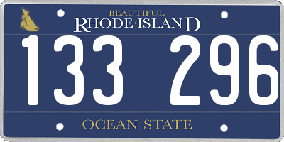 RI license plate 133296