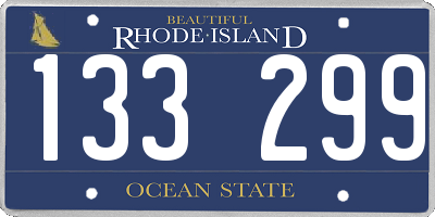 RI license plate 133299