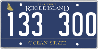 RI license plate 133300