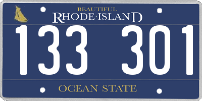 RI license plate 133301