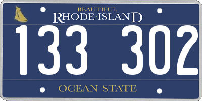RI license plate 133302