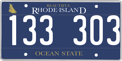 RI license plate 133303