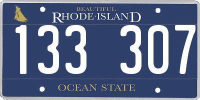 RI license plate 133307