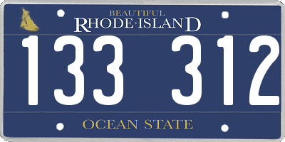 RI license plate 133312