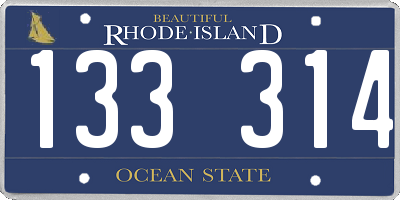 RI license plate 133314