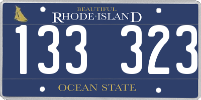 RI license plate 133323