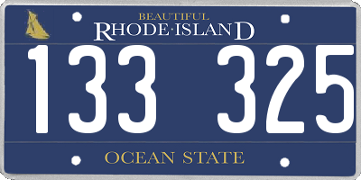 RI license plate 133325