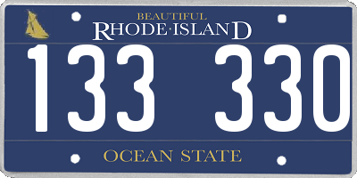 RI license plate 133330