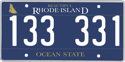 RI license plate 133331
