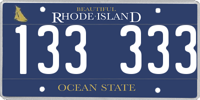 RI license plate 133333