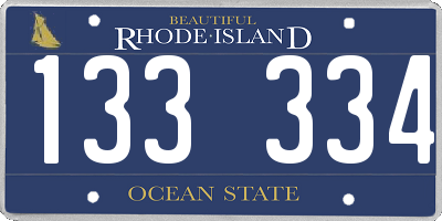 RI license plate 133334