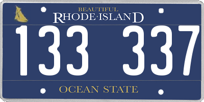 RI license plate 133337