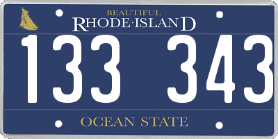 RI license plate 133343