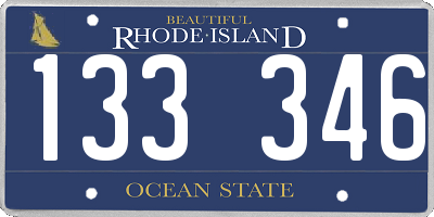 RI license plate 133346