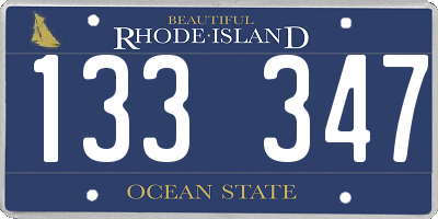 RI license plate 133347