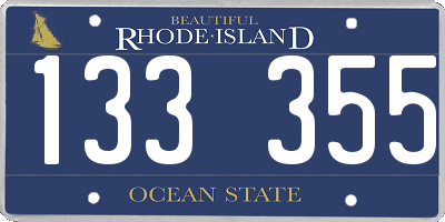 RI license plate 133355