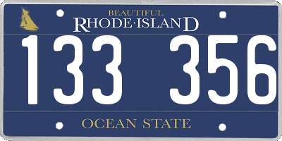 RI license plate 133356