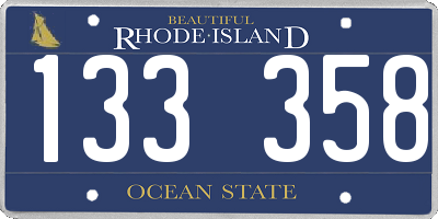 RI license plate 133358