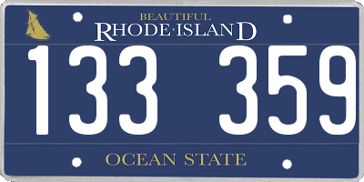 RI license plate 133359