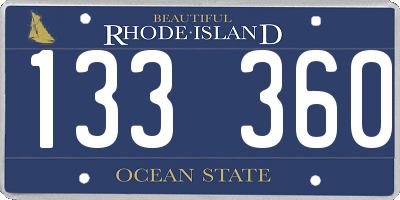 RI license plate 133360