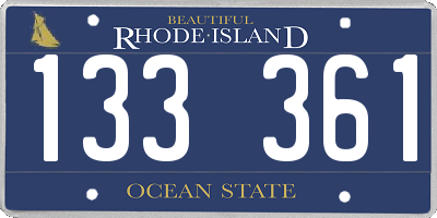 RI license plate 133361