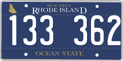 RI license plate 133362