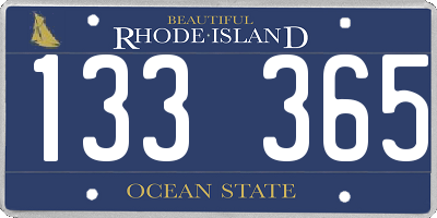 RI license plate 133365