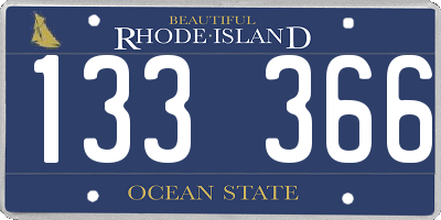 RI license plate 133366