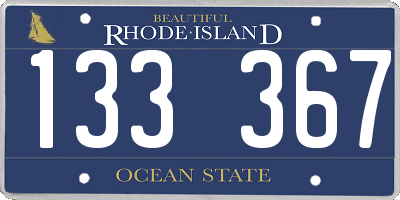 RI license plate 133367