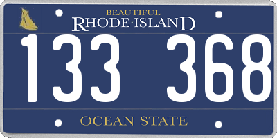 RI license plate 133368
