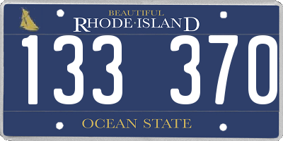 RI license plate 133370