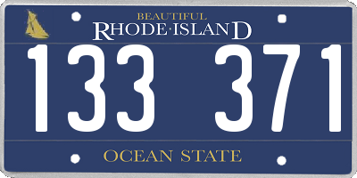 RI license plate 133371