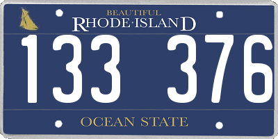 RI license plate 133376