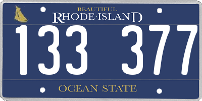 RI license plate 133377