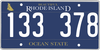 RI license plate 133378