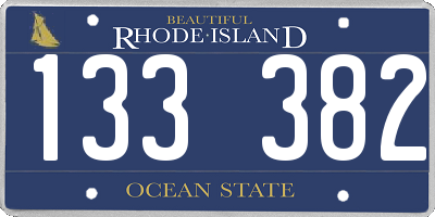 RI license plate 133382