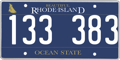 RI license plate 133383