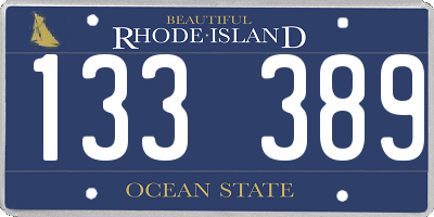 RI license plate 133389