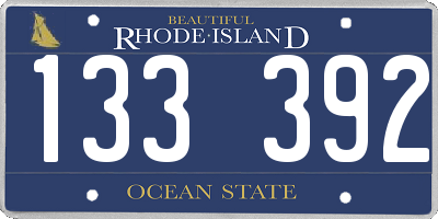 RI license plate 133392