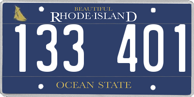 RI license plate 133401