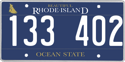 RI license plate 133402