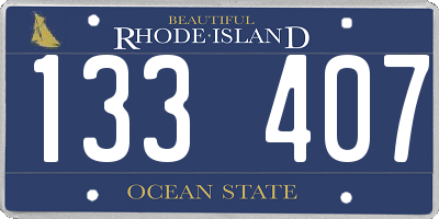 RI license plate 133407