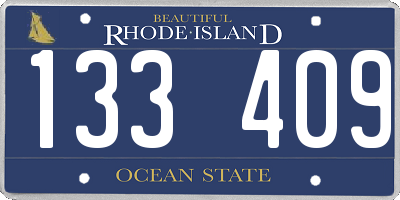 RI license plate 133409