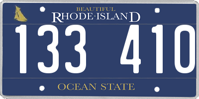 RI license plate 133410