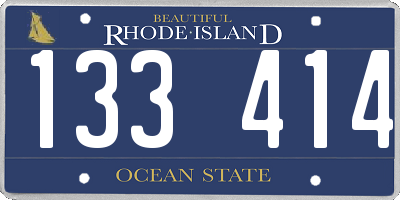 RI license plate 133414